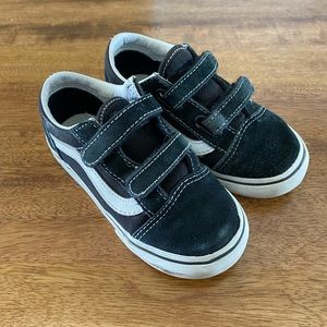 Toddler Old Skool Vans Velcro Shoe - Black Size 9.5
